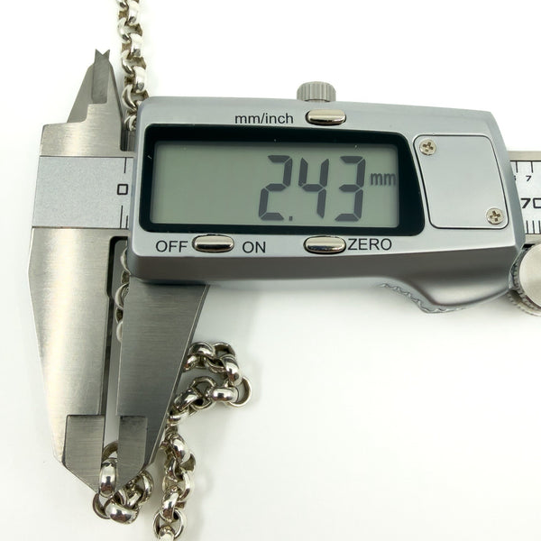 Chunky Vintage Sterling Silver 30” Rolo Links Chain / Necklace 925 70g (1994)