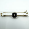 Antique / Art Deco 18ct & 15ct Gold Diamond & Black Onyx Bar Brooch 750