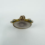 Antique 9ct Gold Turquoise Double Sided Glass Locket 375