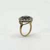 Antique Edwardian 14ct Gold Rose Cut Diamond & Sapphire Bombe Ring 585 Size O P
