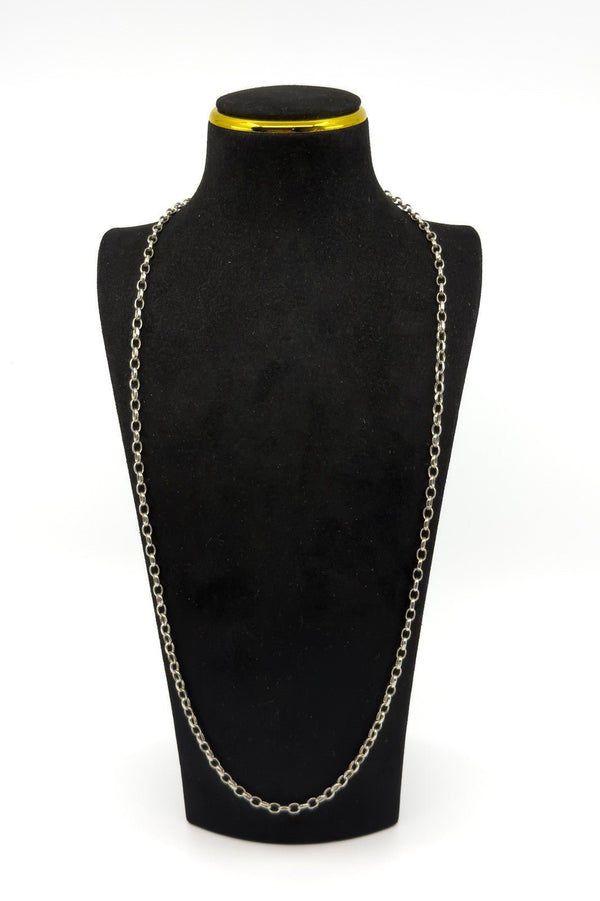 Vintage Sterling Silver 30.5” Belcher Links Chain / Necklace 925