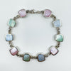 Vintage Sterling Silver Multicoloured Mother of Pearl Bracelet 7.5” 925