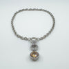 Ti Sento Milano Chunky Sterling Silver CZ & Citrine Pendant & Chain
