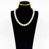 Sterling Silver Chunky White 11.7mm Baroque Freshwater Pearl 17.5" Necklace 925