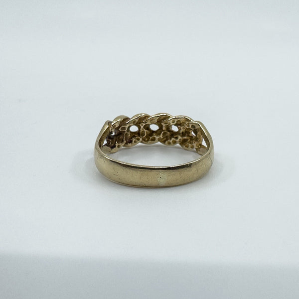 Vintage 9ct Gold Single Row Keeper Ring 375 Size L (London 1979)