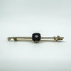 Antique / Art Deco 18ct & 15ct Gold Diamond & Black Onyx Bar Brooch 750