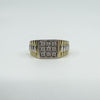 Gold on Sterling Silver Rolex Pattern Band Diamond Ring 925 Size R