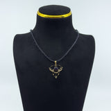 Vintage 9ct Gold 1ct Purple Amethyst & Pearl Lavalier Pendant Art Nouveau 375