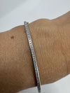 9ct White Gold Diamond Hinged Bangle / Bracelet 375
