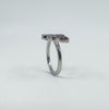 New Sterling Silver Ruby Double Angel Wings Ring 925 Size N - O