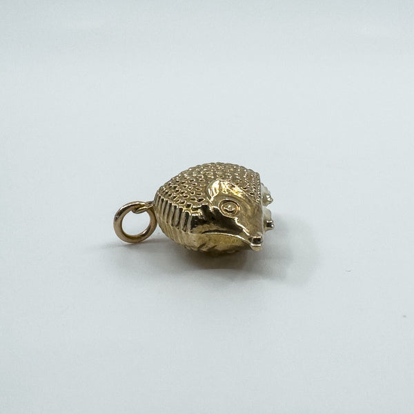 Large Vintage 9ct Gold Hedgehog Animal Pendant  / Charm 375 (London 1975)