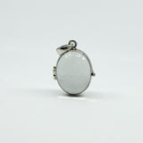 Large Chunky Sterling Silver Oval Double Sided Glass Orb Photo Locket 925