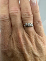 Vintage 18ct Gold & Platinum 0.45ct Diamond Trilogy Ring 750 Size K