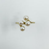 Vintage 9ct Gold 4x Pearl Ring 375 Size P