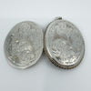 XL Vintage Sterling Silver Foliate Engraved Oval Photo Locket / Pendant 925