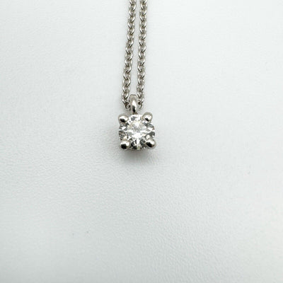 Tiffany & Co. Platinum Diamond 0.12ct Pendant 18” Necklace with Boxes RRP £1250