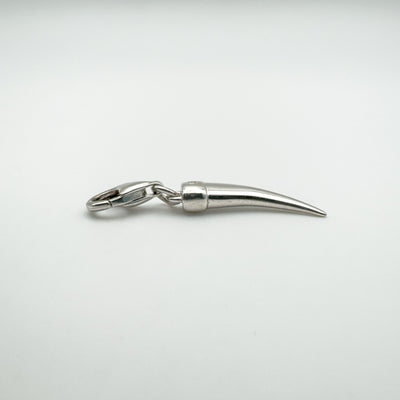 Diamond Tooth - Horn Pendant / Charm in Sterling Silver 925
