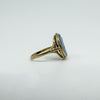 Vintage 9ct Gold Blue Agate Carved Cameo Ring Size Q 1/2