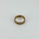 Vintage 9ct Gold Celestial Starry Engraved Full Band Ring 375 Size O (1977)