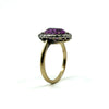 Antique / Art Deco 14ct Gold Pink Sapphire & Rose Cut Diamond Ring 585 Size O