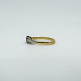 Vintage 18ct Gold & Platinum 0.20ct Diamond Solitaire Ring 750 Size N