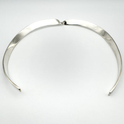 Modernist Contemporary Sterling Silver Collar Torque Choker 925 Heavy 34g