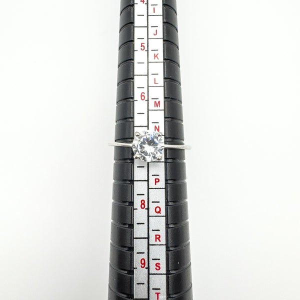 1ct CZ Solitaire Engagement Ring Sterling Silver Size M