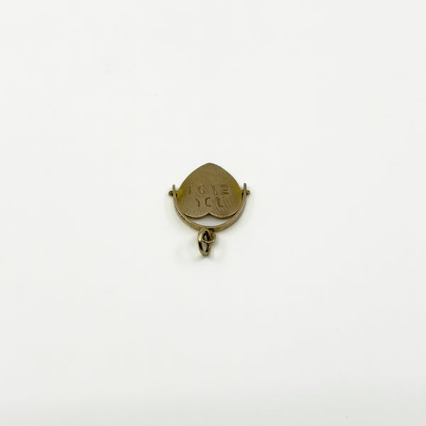 Small Vintage 9ct Gold Spinning I LOVE YOU Fob / Pendant 375 (London 1979)