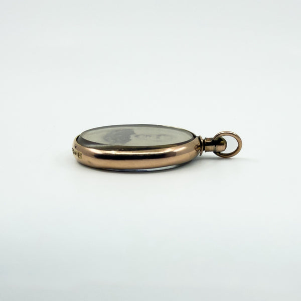 Antique 9ct Rose Gold Double Sided Glass Photo Locket 375 Chester 1902