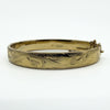 Vintage Rolled Gold Oval Foliate Engraved Hinged Bangle / Bracelet