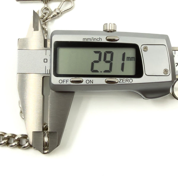 Chunky Sterling Silver Vintage Curb Links Bracelet Dog Clip & T-Bar Charm 925