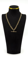 Antique 9ct Rose Gold 17.” Albert Chain Necklace Double Dog Clip T-Bar Charm 375
