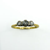 Vintage 18ct Gold 0.30ct Diamond Trilogy Ring 750 Size Q