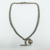 Vintage Sterling Silver 16” Albert Chain & T-Bar with MOP Fob (Edinburgh 1950) 