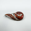 Vintage Siam Red Enamel Brooch in Sterling Silver 925 Goddess of Lightening 