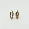 Vintage 9ct Gold Tri Coloured Twisted Hoop Earrings 375