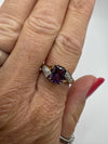 Vintage 9ct Gold 1.75ct Diamond & Amethyst Ring 375 Size R 2004