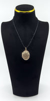 Vintage 9ct Rose Gold Large Chunky Oval Engraved Open Work Locket Pendant 375
