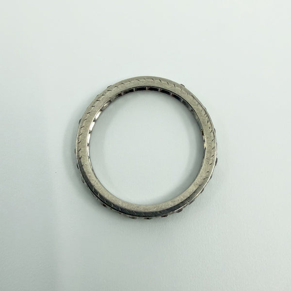 Antique Platinum Old Cut Diamond Full Eternity Band / Ring Size L - M