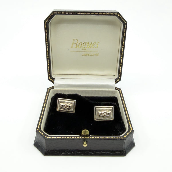 Vintage Sterling Silver Rectangular Cufflinks by Kit Heath 925