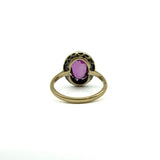 Antique / Art Deco 14ct Gold Pink Sapphire & Rose Cut Diamond Ring 585 Size O