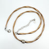 Twisted Rose Gold Plated CZ Necklace in Sterling Silver 925 11g