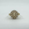 Vintage 9ct Gold Opal & Diamond Cluster Ring 375 Size U - V (Birmingham 2005)