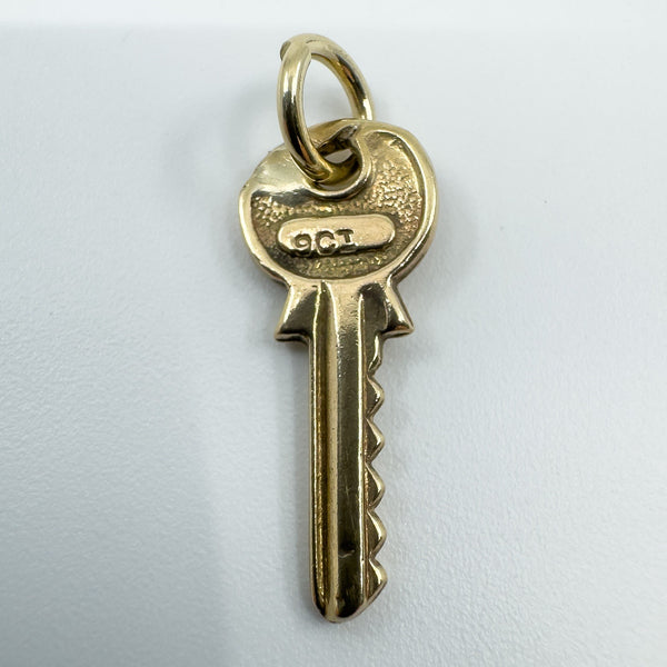 Vintage 9ct Gold Key Pendant / Charm 375