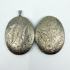 Large Vintage Sterling Silver Oval Floral Engraved Locket 925 (Birm 1973)