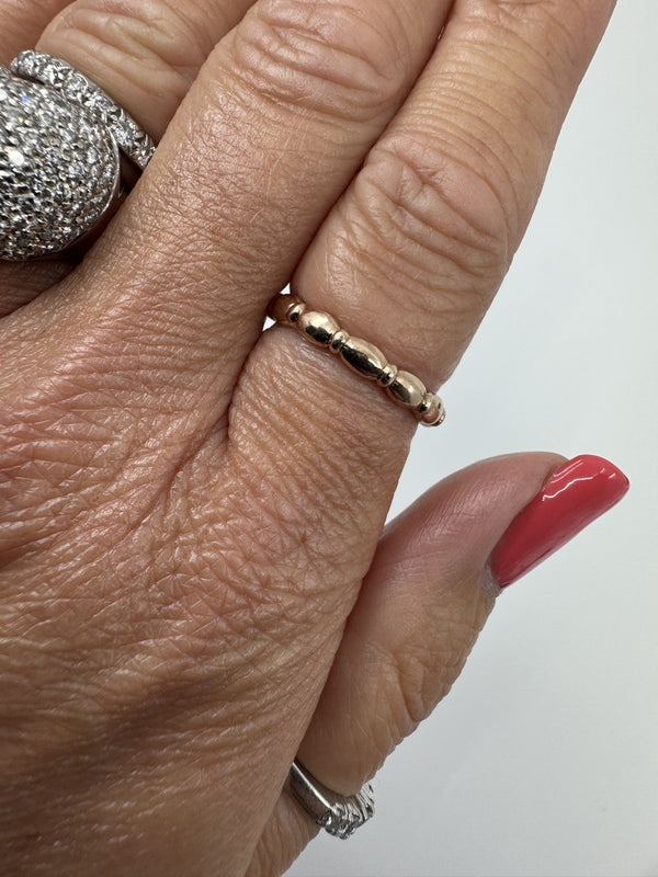 9ct Rose Gold Oval Links Full Band / Ring 375 Size N (London 2015)
