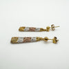 3x Coloured Gold Dangle Drop Earrings in Sterling Silver 925 Vermeil Overlay