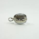Large Chunky Sterling Silver Oval Double Sided Glass Orb Photo Locket 925