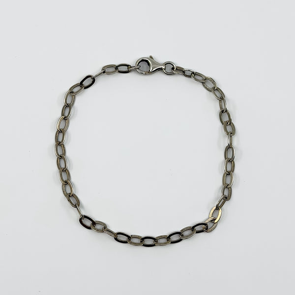 Vintage Sterling Silver Oval Links 7.5" Bracelet 925