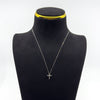 Tiny 18ct White Gold 0.12ct Diamond Christian Cross Pendant 750 & 9ct 16" Chain